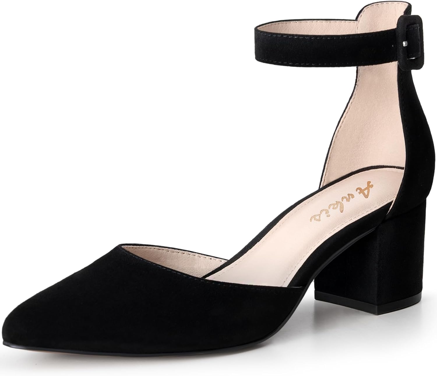 Ankis Closed Toe Heels for Women - Stylish Low Block Pumps