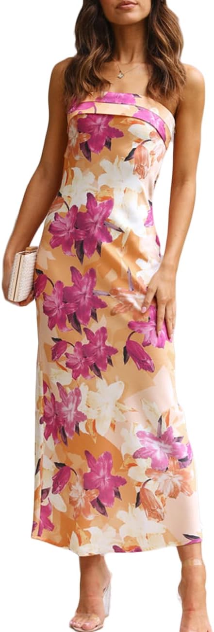 Elegant Strapless Maxi Dress for Women by Realtix - Perfect for Events