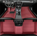 Luxury Leather Car Floor Mats Custom Full Coverage - Streak Wine red