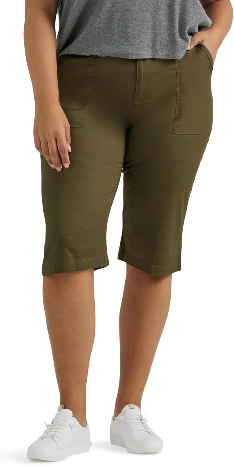 Lee Womens Plus Size Ultra Lux Comfort Utility Skimmer Capri Pants