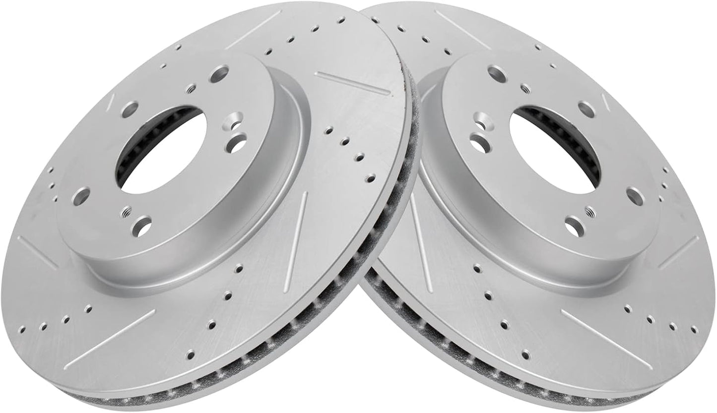 TRQ Front Performance Brake Rotors Set for Honda Accord & Civic
