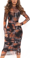 MOEENCN Sexy Long Sleeve Midi Dress for Women - Stunning Style