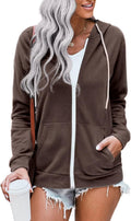 Women Casual Full Zip Up Hoodie - Soft Lightweight Zip Jacket