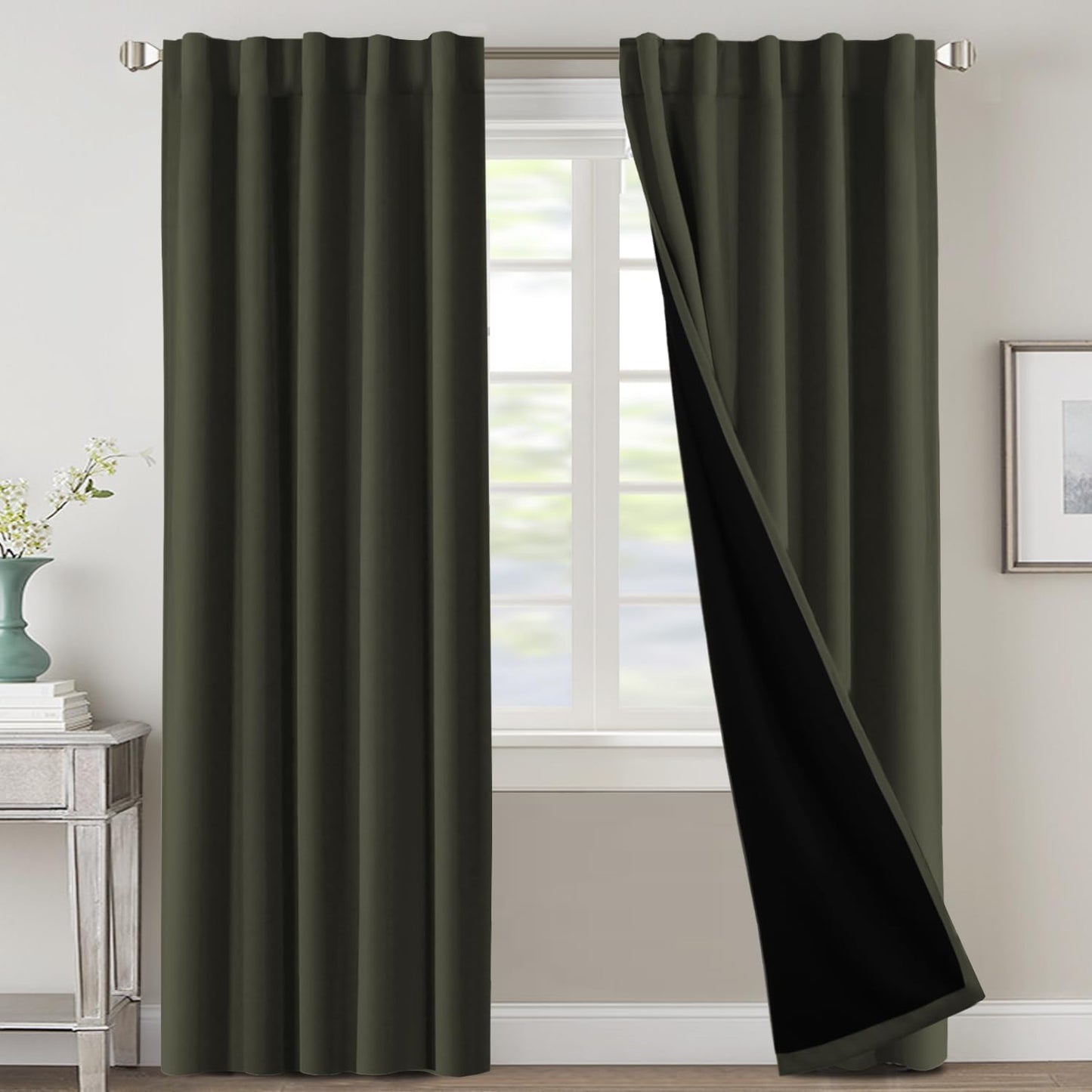 H.VERSAILTEX 100% Blackout Curtains for Bedroom and Living Room