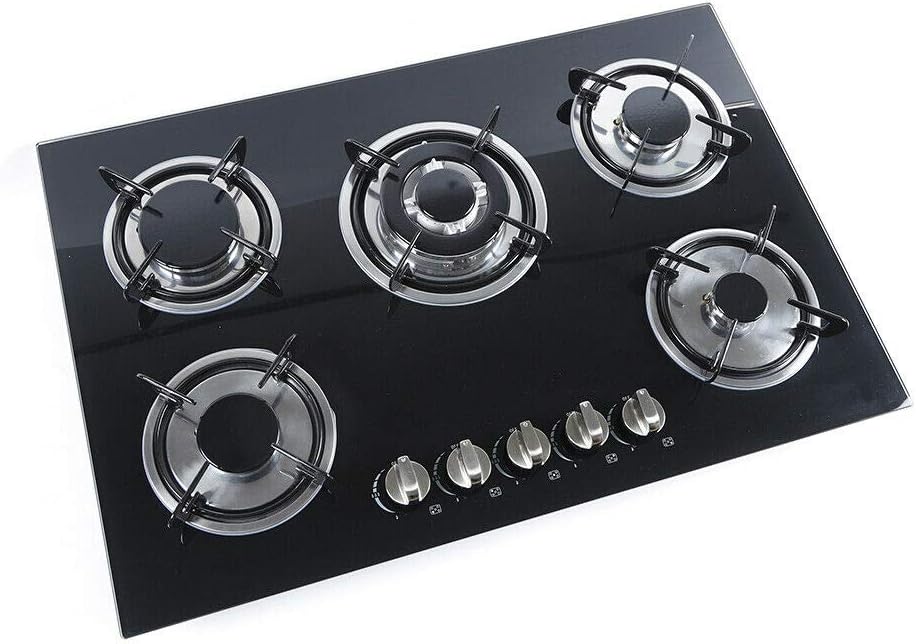30 in 5 Burners Stove Hob Cooktop with LPG/NG Conversion Kit