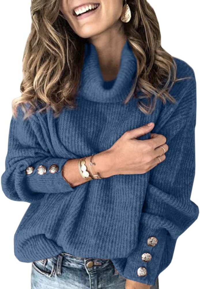 Women's Oversized Turtleneck Chunky Pullover Sweater for Winter
