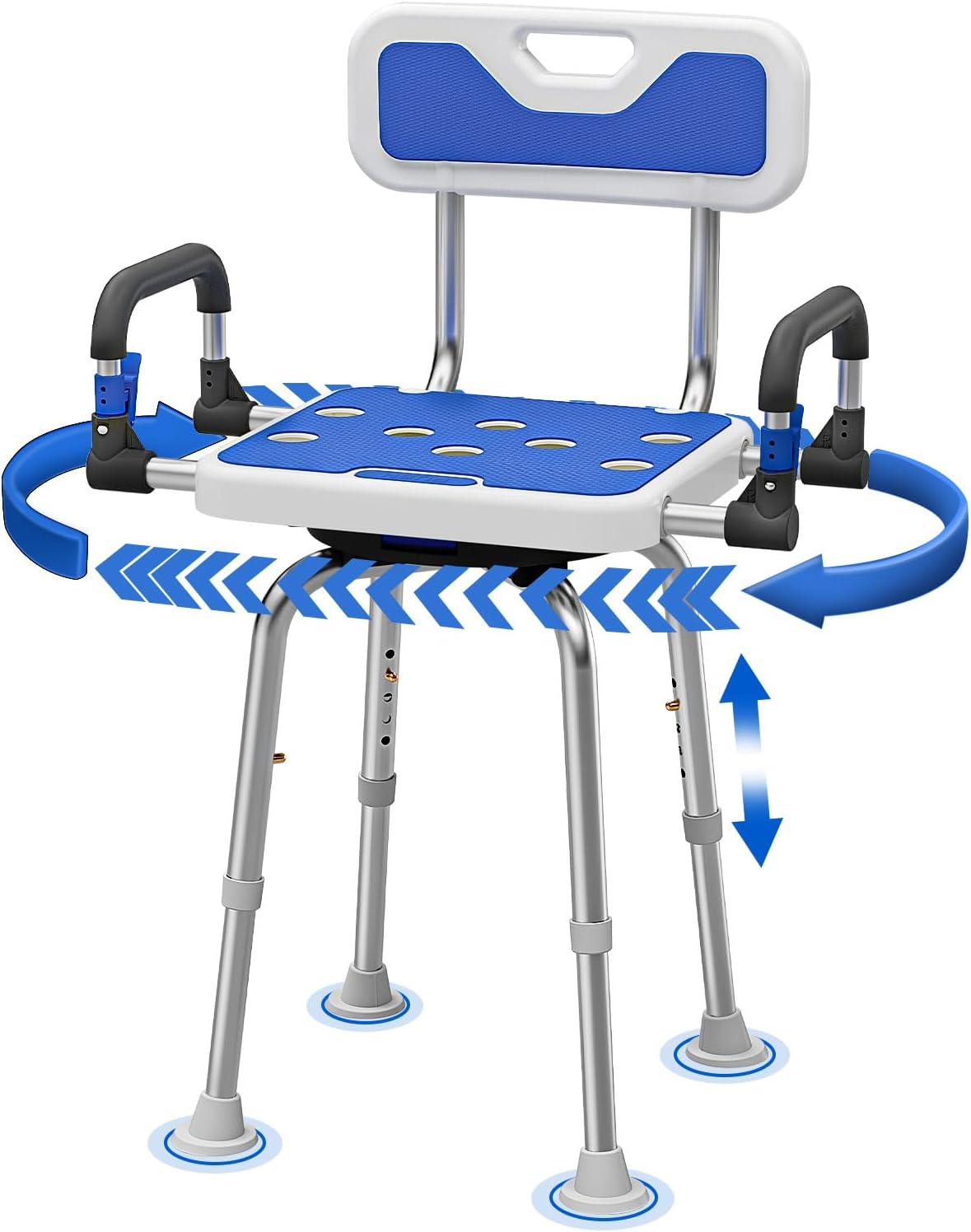 DrSuppor Adjustable Swivel Shower Stool - 500 lbs Capacity