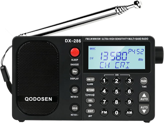 DX-286 Portable Shortwave Radio with Ultra High Sensitivity