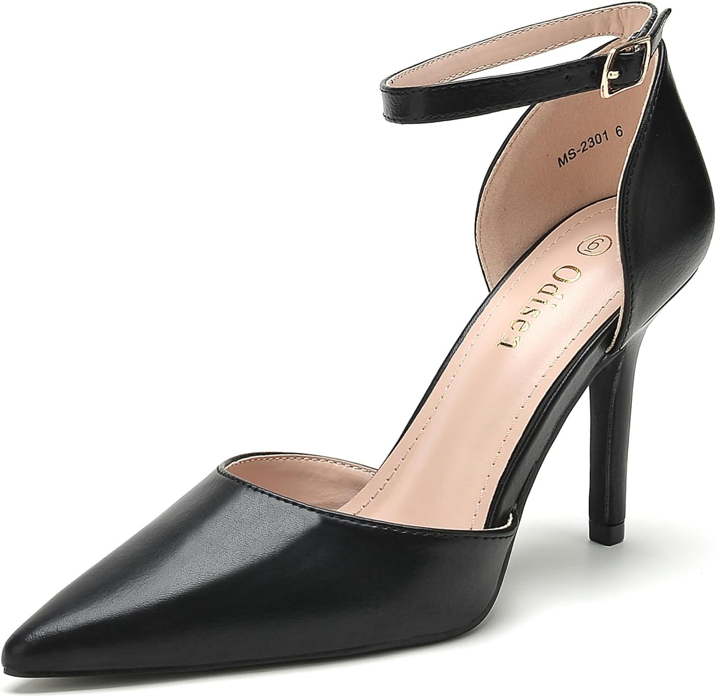 Odisen Women's 3.5 in High Heels Closed Toe Ankle Strap Shoes