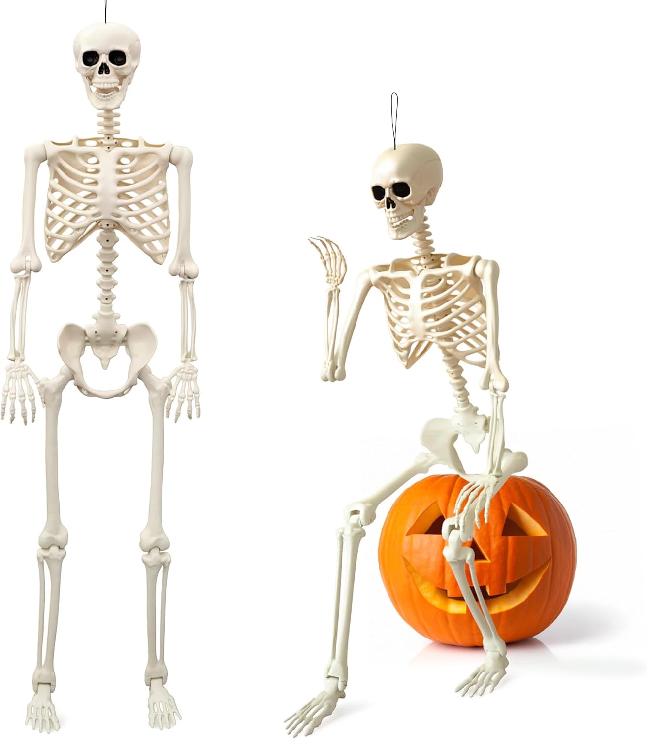 Life Size Posable Skeleton Halloween Decoration for Spooky Fun