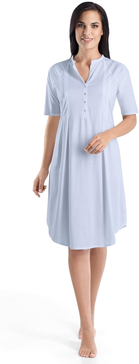 Hanro Women's Cotton Deluxe Short Sleeve Button Front Gown Review