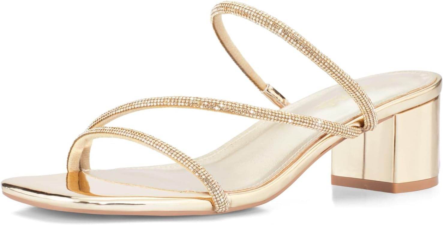 Shoe'N Tale Strappy Heels for Women - Stylish Low Chunky Sandals