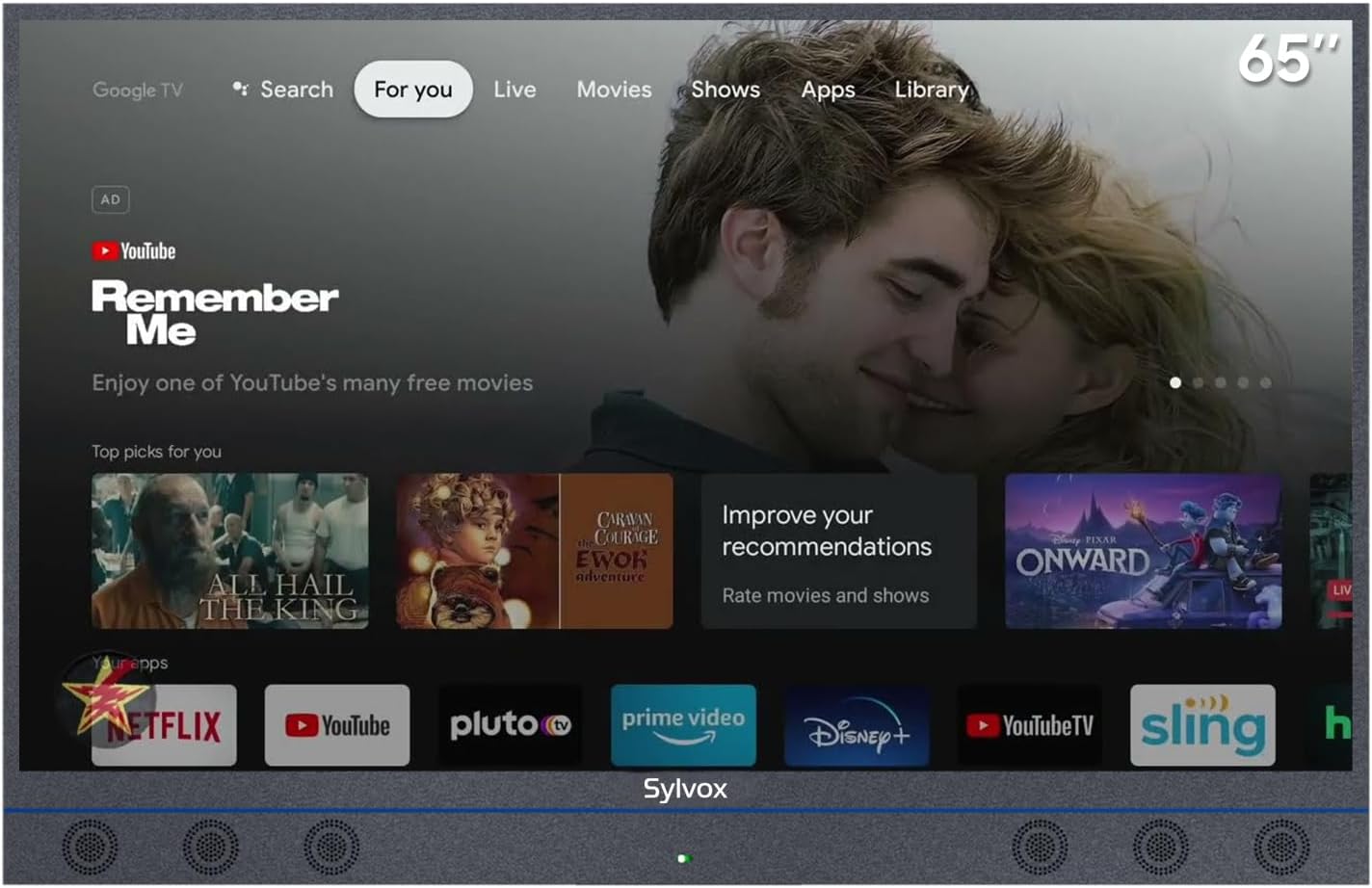 SYLVOX 65 4K UHD Smart TV: Ultra Bright for Outdoor Entertainment!