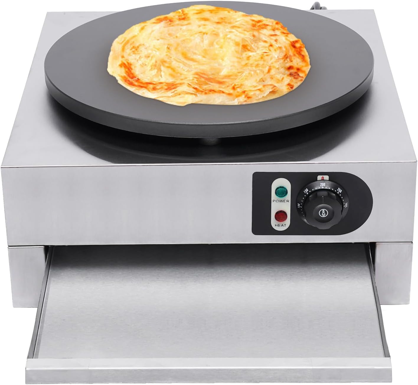 Commercial Non-Stick Crepe Maker - Fast Heating 16 Plate