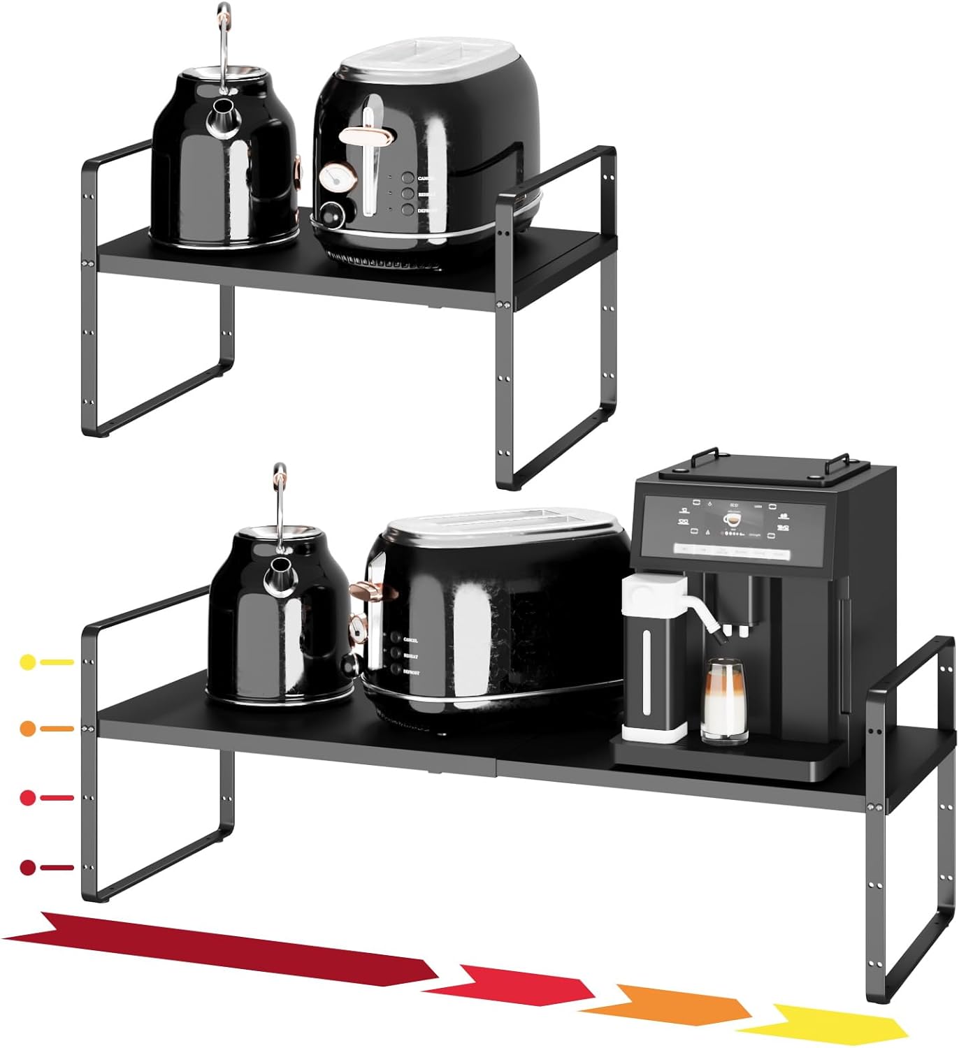Adjustable Expandable Kitchen Shelf Organizer - Maximize Storage Space!