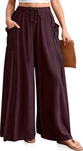TARSE Women Linen Palazzo Pants - Lightweight Summer Wide Leg