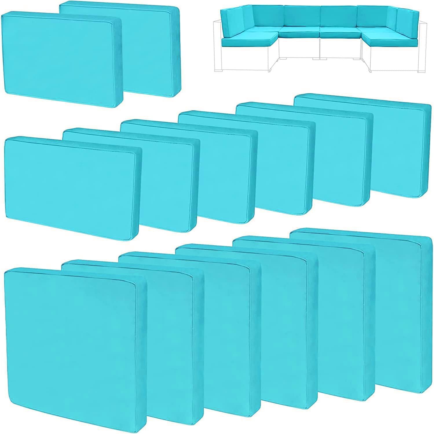 14 Pieces Patio Cushion Covers Replacement for Outdoor Sofas