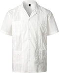 VATPAVE Mens Short Sleeve Button Down Cuban Guayabera Shirts - Casual