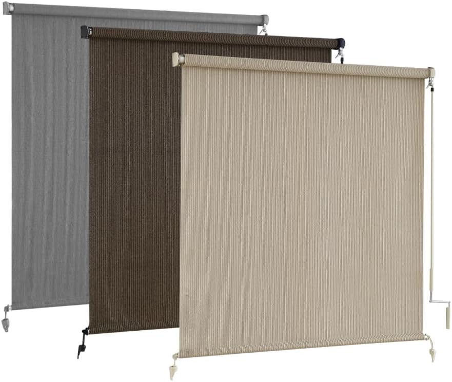 AOSKY Outdoor Roller Shades for Patio, Porch, and Balcony