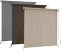 Outdoor Roller Shades 96in x 72in - Cordless Patio Privacy and UV