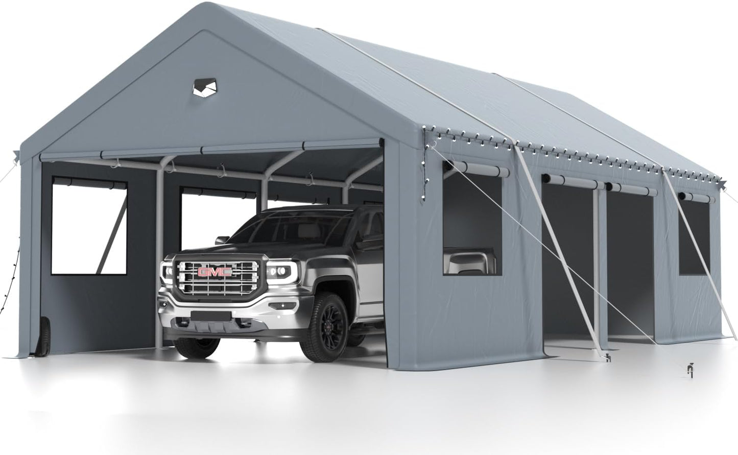 Heavy Duty 13X25 Portable Carport Canopy with Side Doors