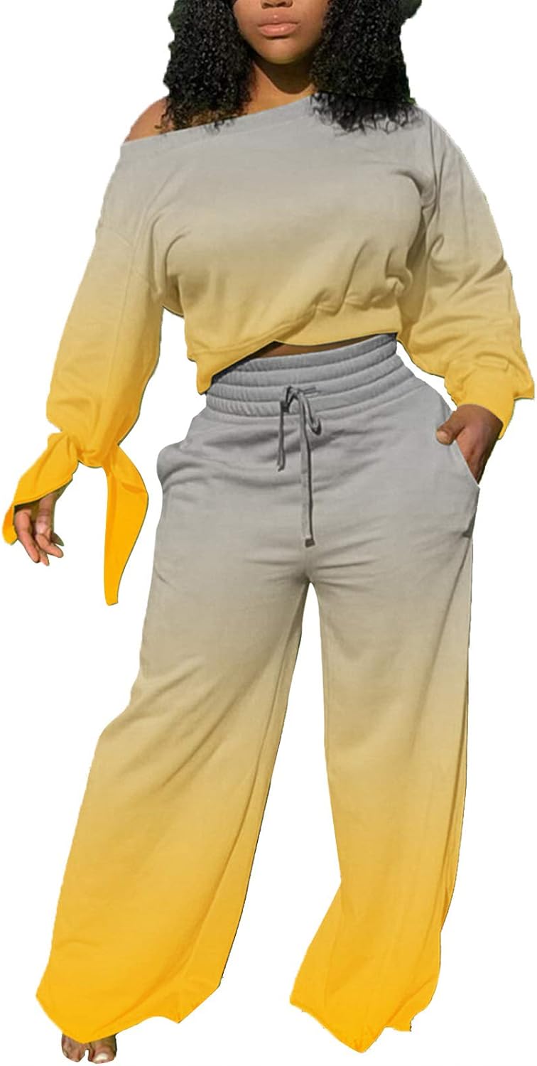 Casual 2 Piece Outfits for Women - Sexy Long Sleeve Sweatsuit
