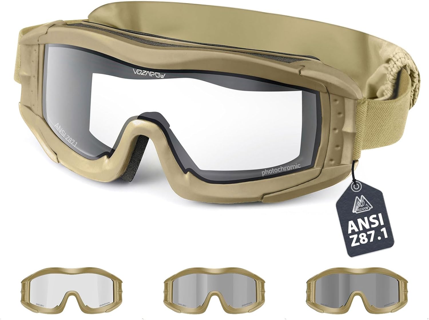 Airsoft Goggles Anti Fog with ANSI Z87.1 Certified Protection