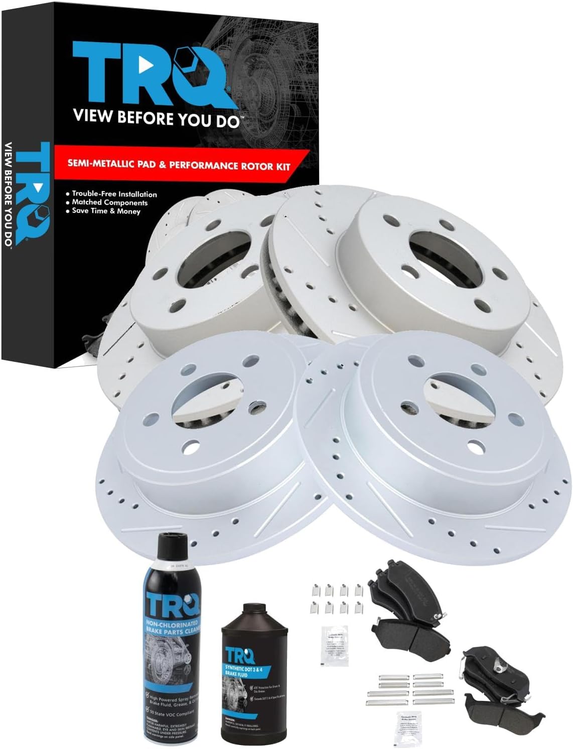 TRQ Performance Brake Pad & Rotor Kit for 2003-2007 Jeep Liberty