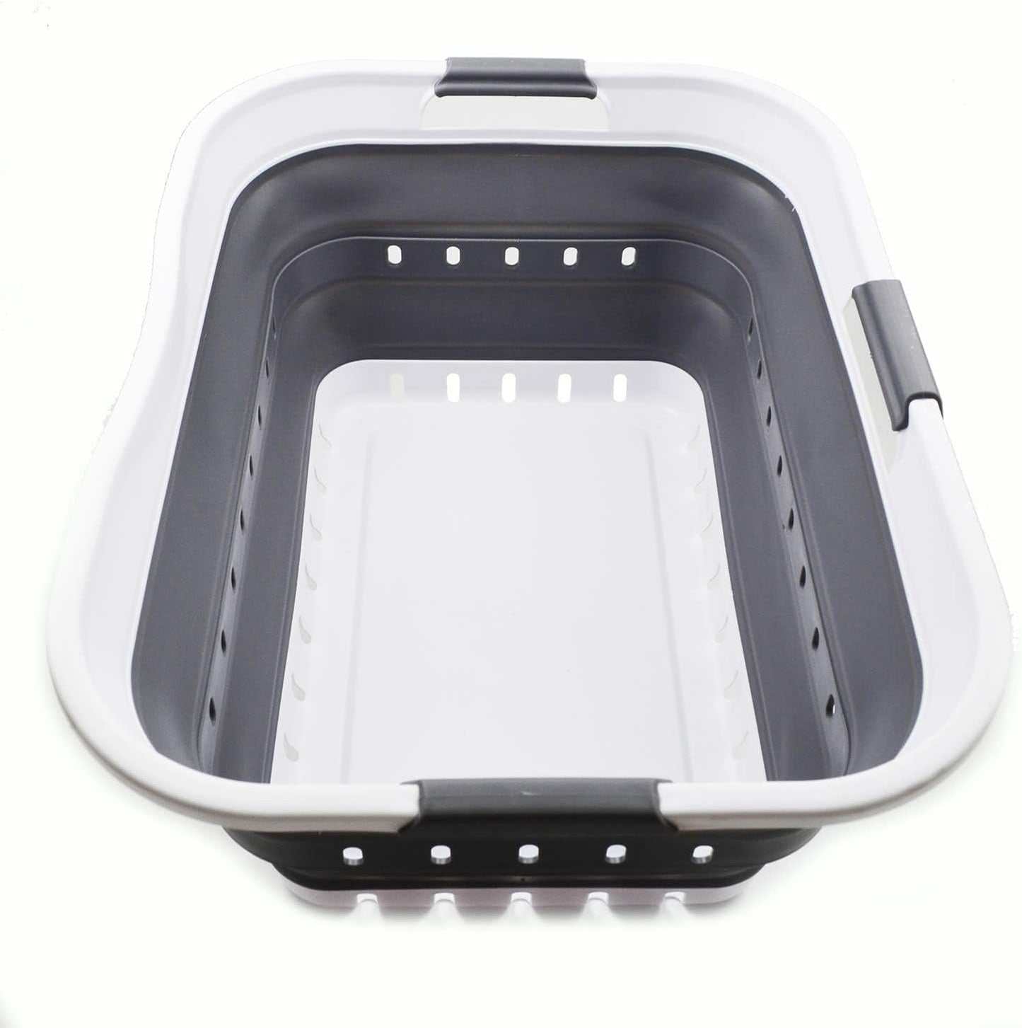 Collapsible Plastic Laundry Basket by SAMMART - Space Saving Design