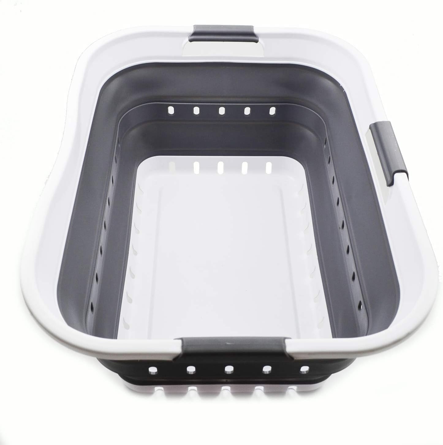 Collapsible Plastic Laundry Basket by SAMMART - Space Saving Design
