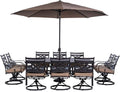 Hanover Montclair 11-Piece Outdoor Dining Set - Comfortable 10-Person