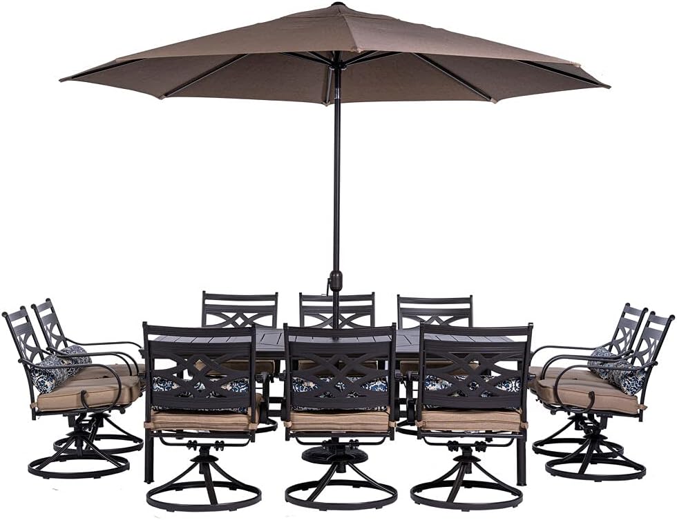 Hanover Montclair 11-Piece Outdoor Dining Set for Comfort