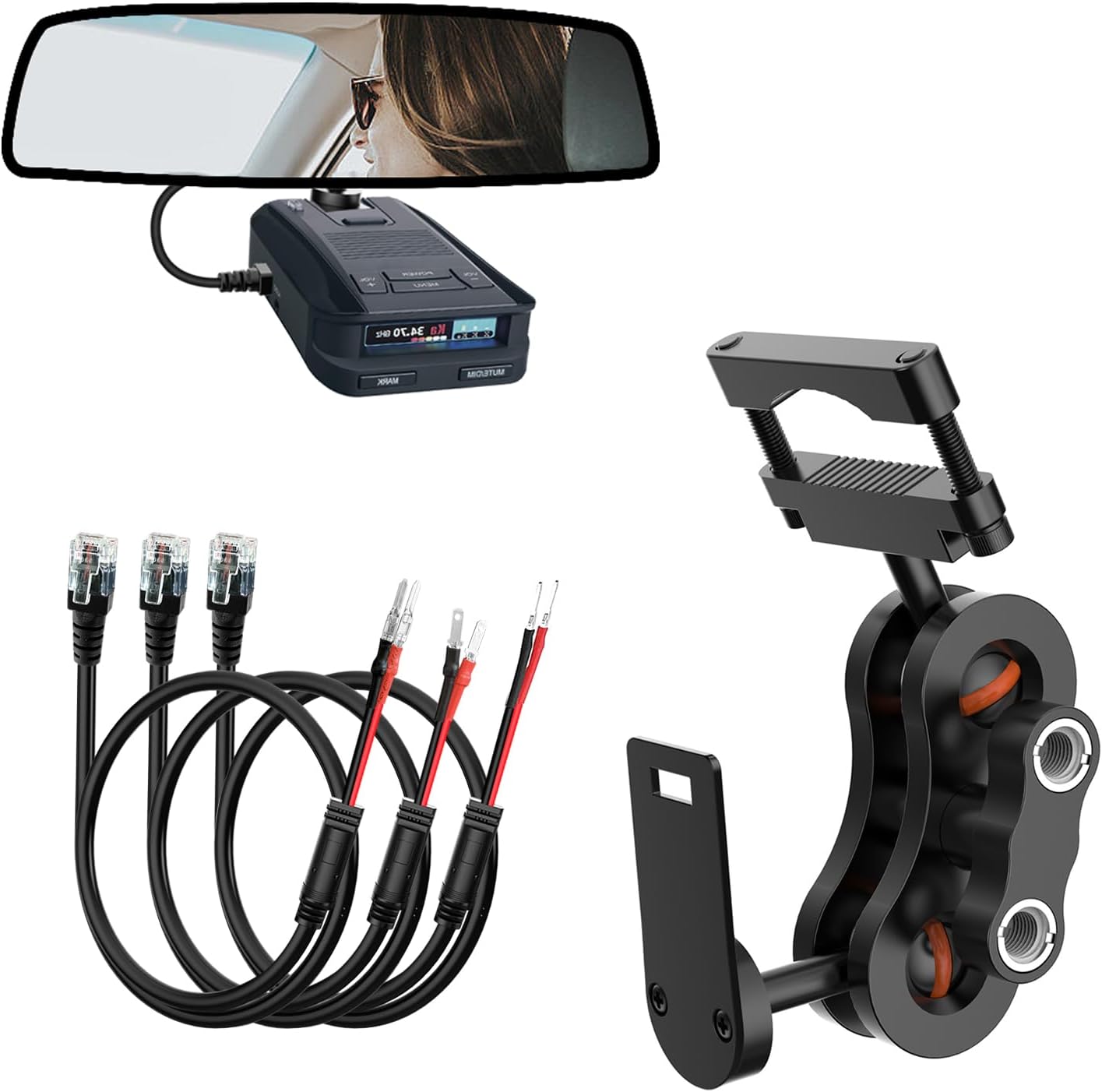 Radar Detector Mount for Uniden Models with Power Cord Kit