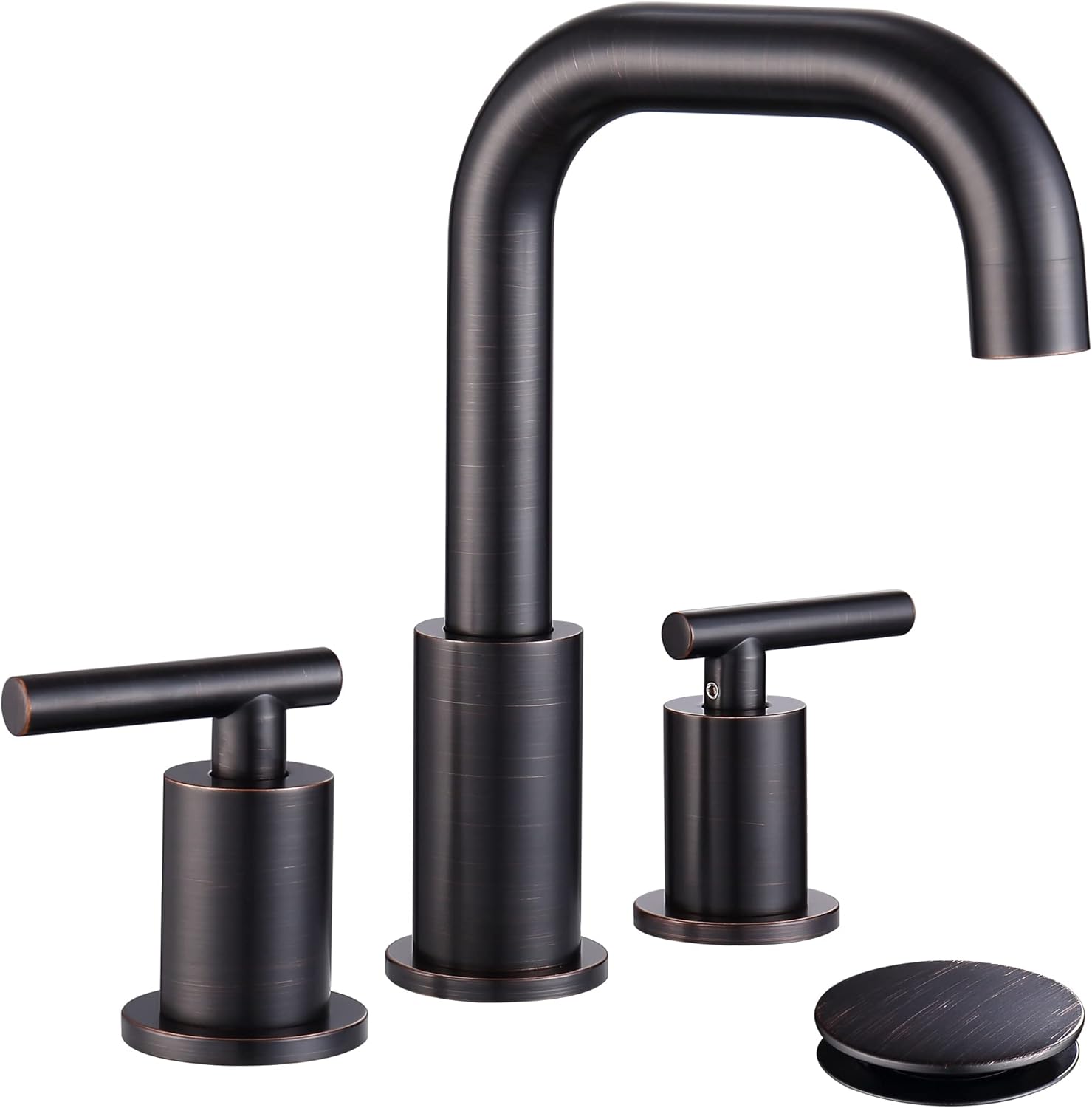 Oil Rubbed Bronze Bathroom Faucet with Pop Up Drain and Supply Lines