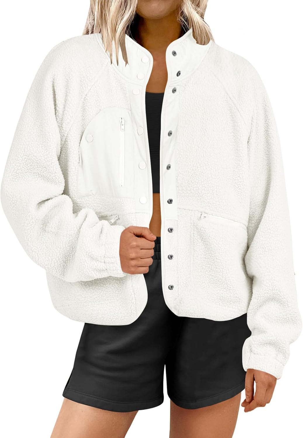 Womens Fuzzy Fleece Jacket for Fall Casual Style and Comfort