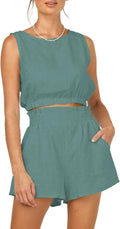 Trendy Queen Womens Summer 2 Piece Outfits Short Sets - Lightweight