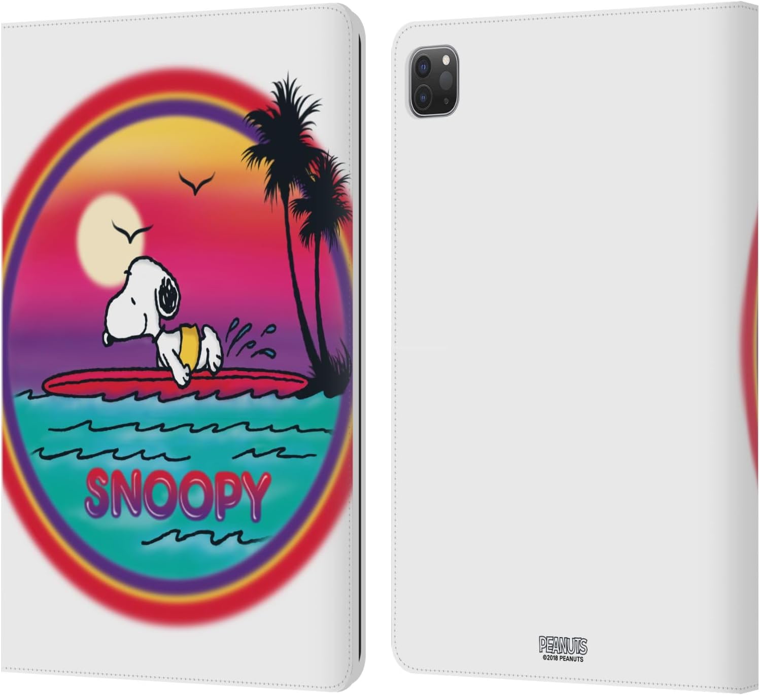 Peanuts Beach Surf Snoopy Leather Wallet Case for iPad Pro 11