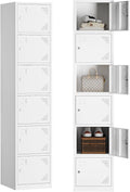 Yizosh Metal Locker with 6 Doors - Tall Steel Storage Locker (71 in)