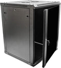 15U Wallmount Server Rack Cabinet - Locking Glass Door, 24in Deep