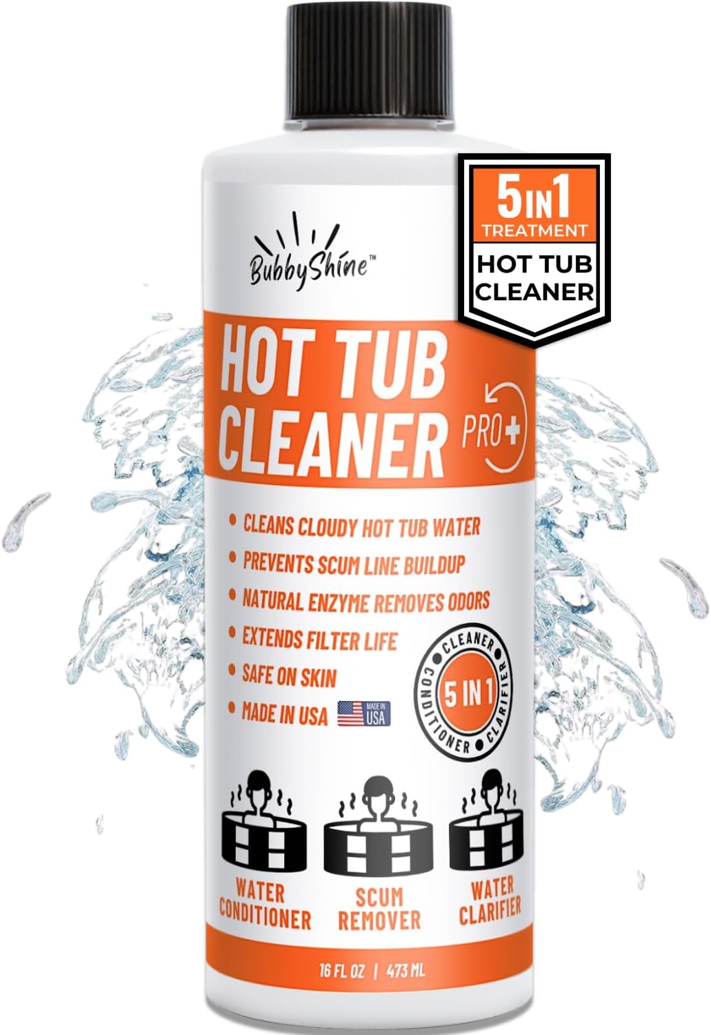 5in1 Weekly Hot Tub Cleaner and Conditioner for Crystal Clear Water