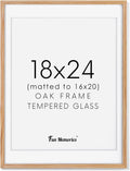 18x24 Picture Frame Solid Oak Wood 18 x 24 Frame for Wall - Natural