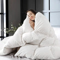WhatsBedding Feather Down Fiber White Comforter Twin - All-Season