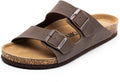 Mens Leather Insole Sandals with Two Buckles - Comfort First