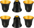 Ceiling Fan Light Covers 6 Pack Pendant Shades - Black Metal Bell
