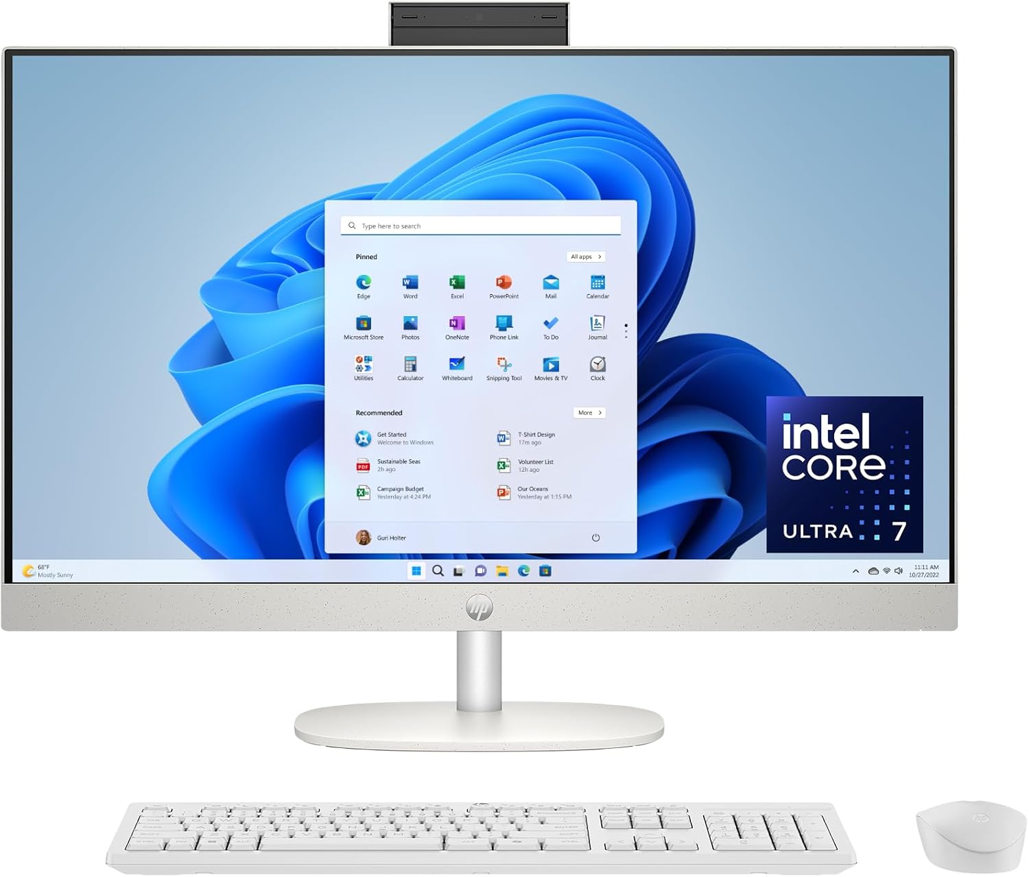 HP 27 inch All-in-One Desktop PC with FHD Touchscreen Features