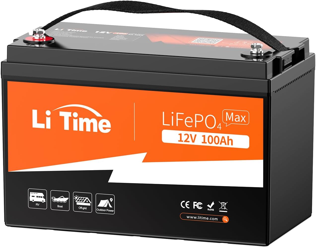 LiTime 12V 100Ah Lithium Battery for RV and Marine Applications