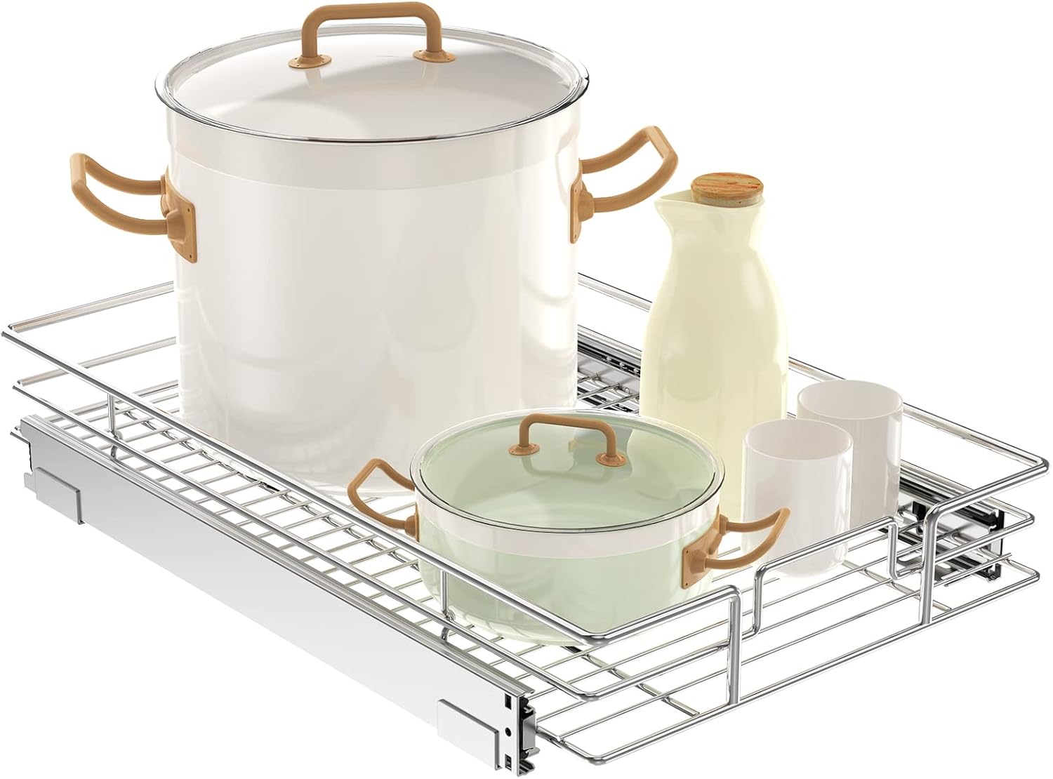 LOVMOR Pull Out Cabinet Organizer for Easy Kitchen Storage