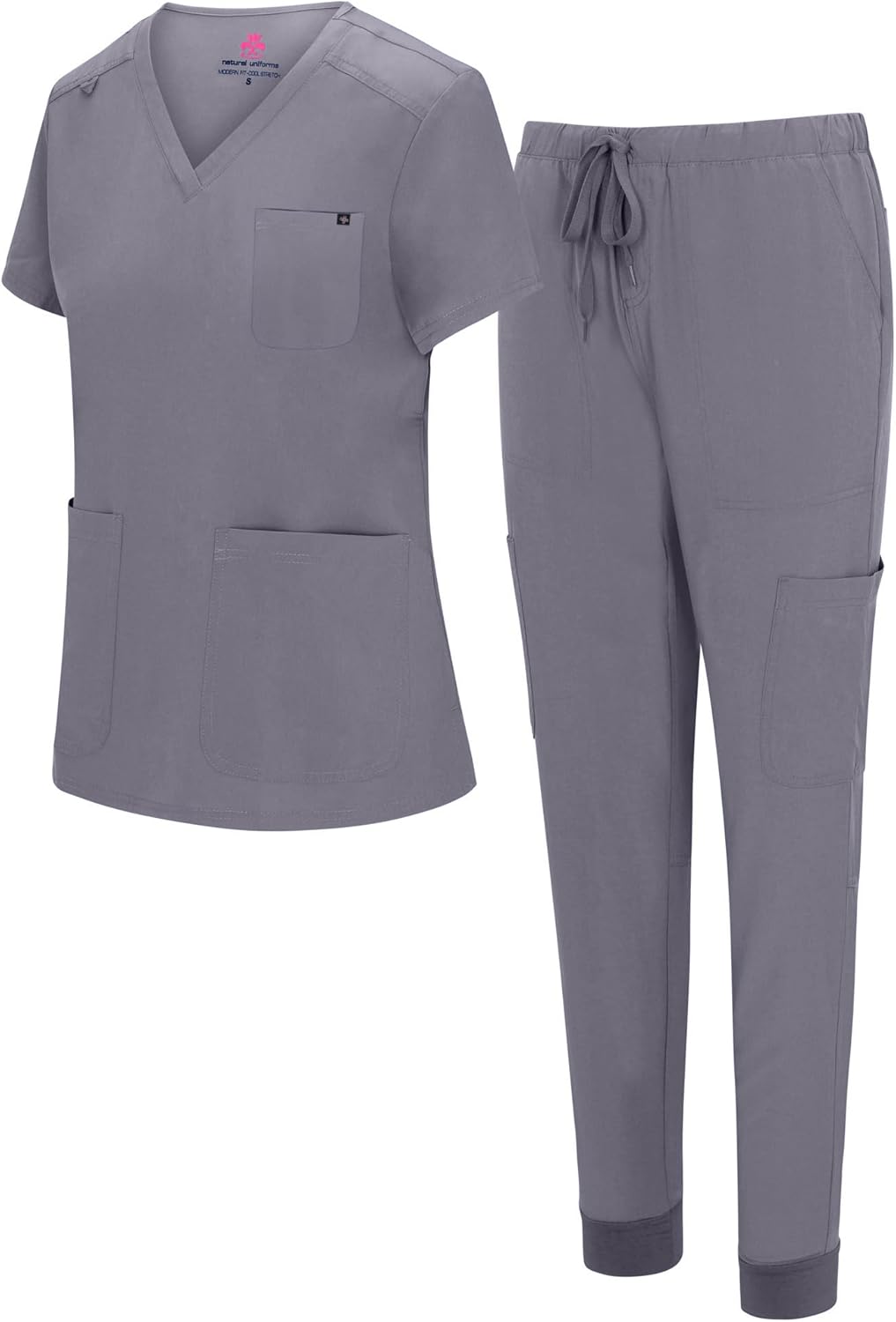 Natural Uniforms Womens 10 Pocket Cool Stretch Jogger Scrub Set