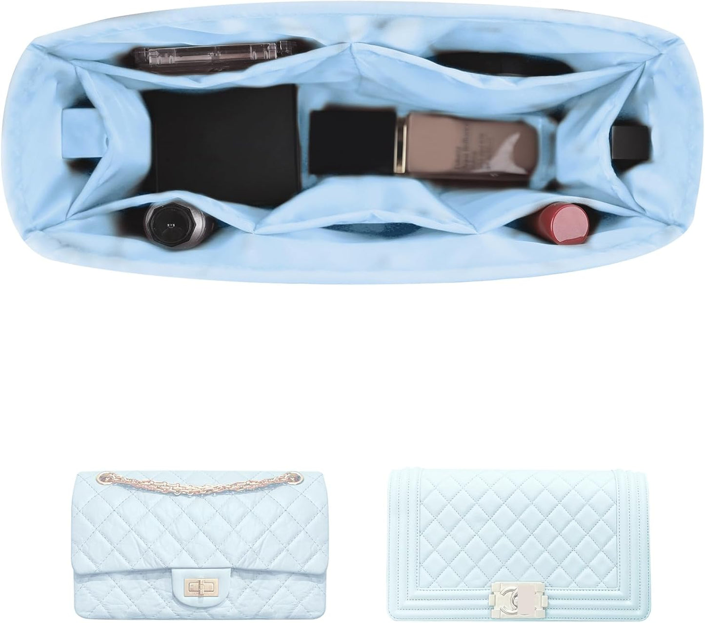 Purse Insert for Chanel Le-boy Small Bags - Satin Organizer