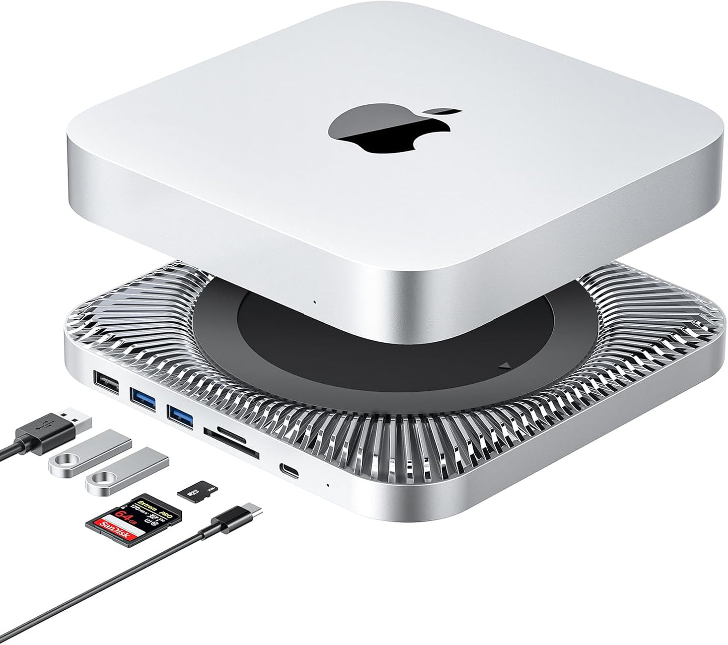 RayCue Mac Hub & Stand with SSD - Expand Your Mac Mini Storage